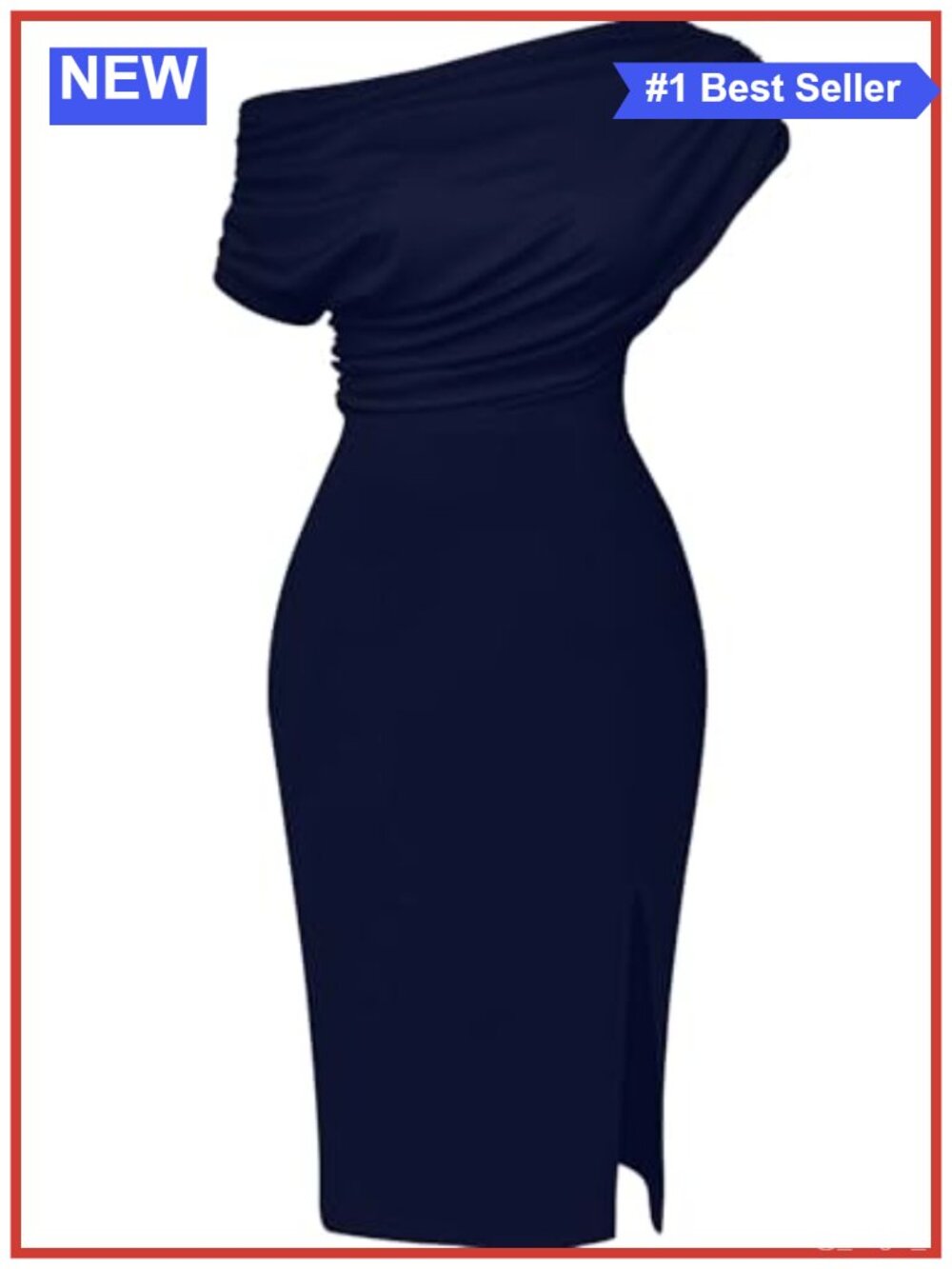 Off Shoulder Sleeveless Split Hem Ruched Bodycon Midi Party Dress